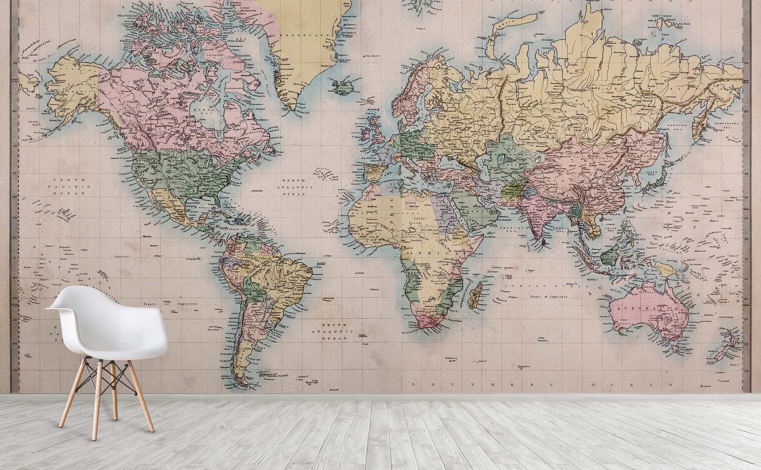 World Map Wall Covering