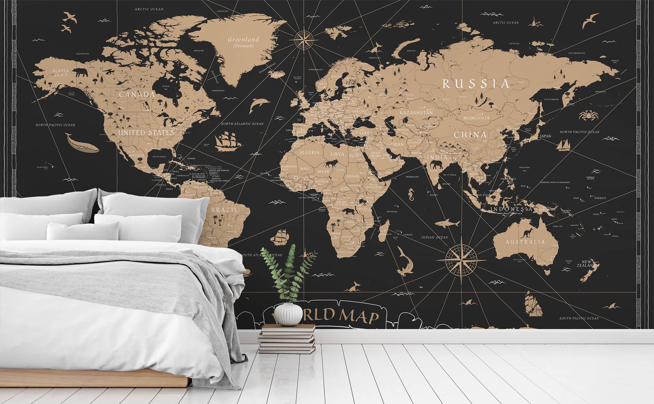 black world map wallpaper