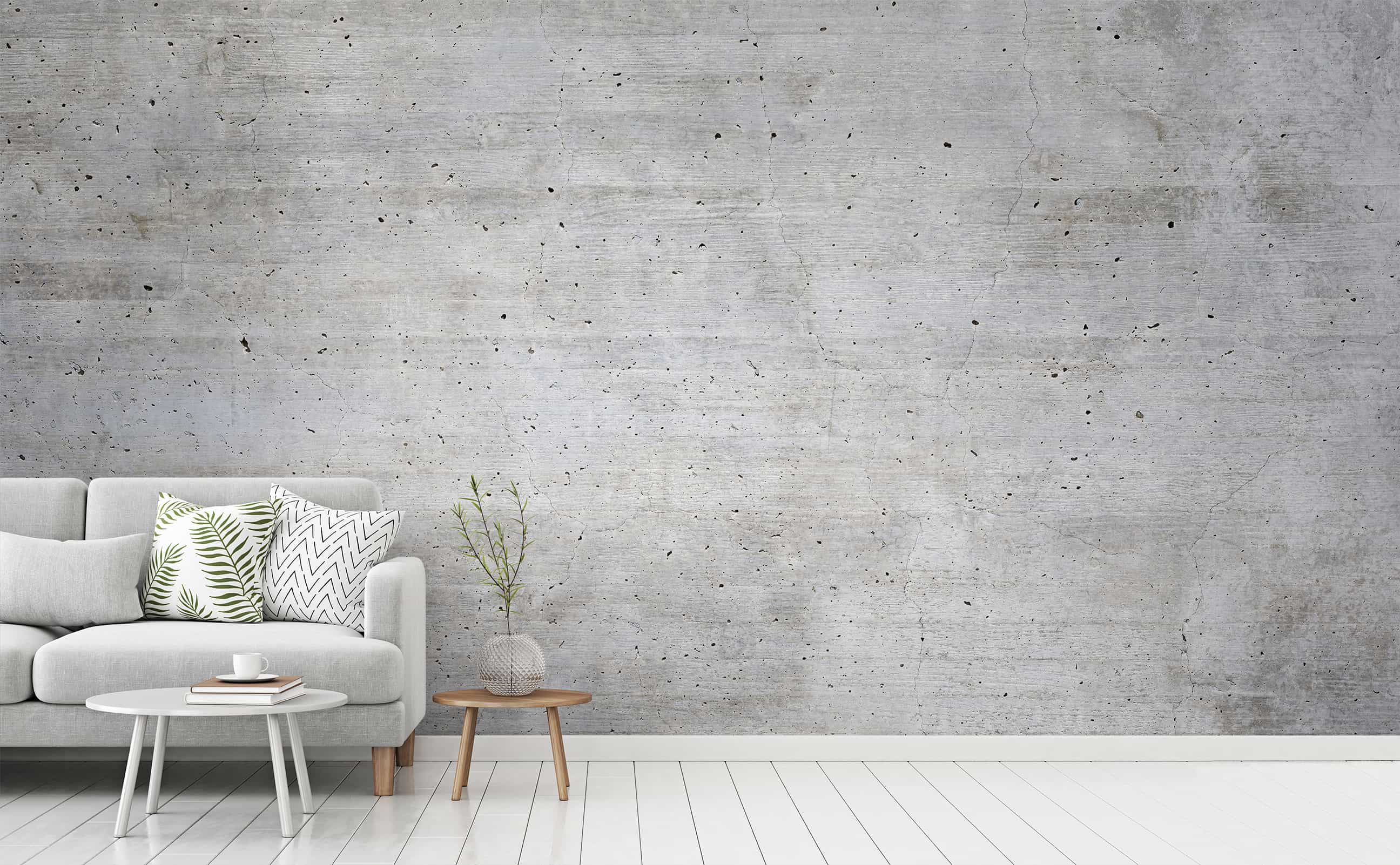 Water Weathered Blue Gray Cement Wall Mural  Lasting Shadows