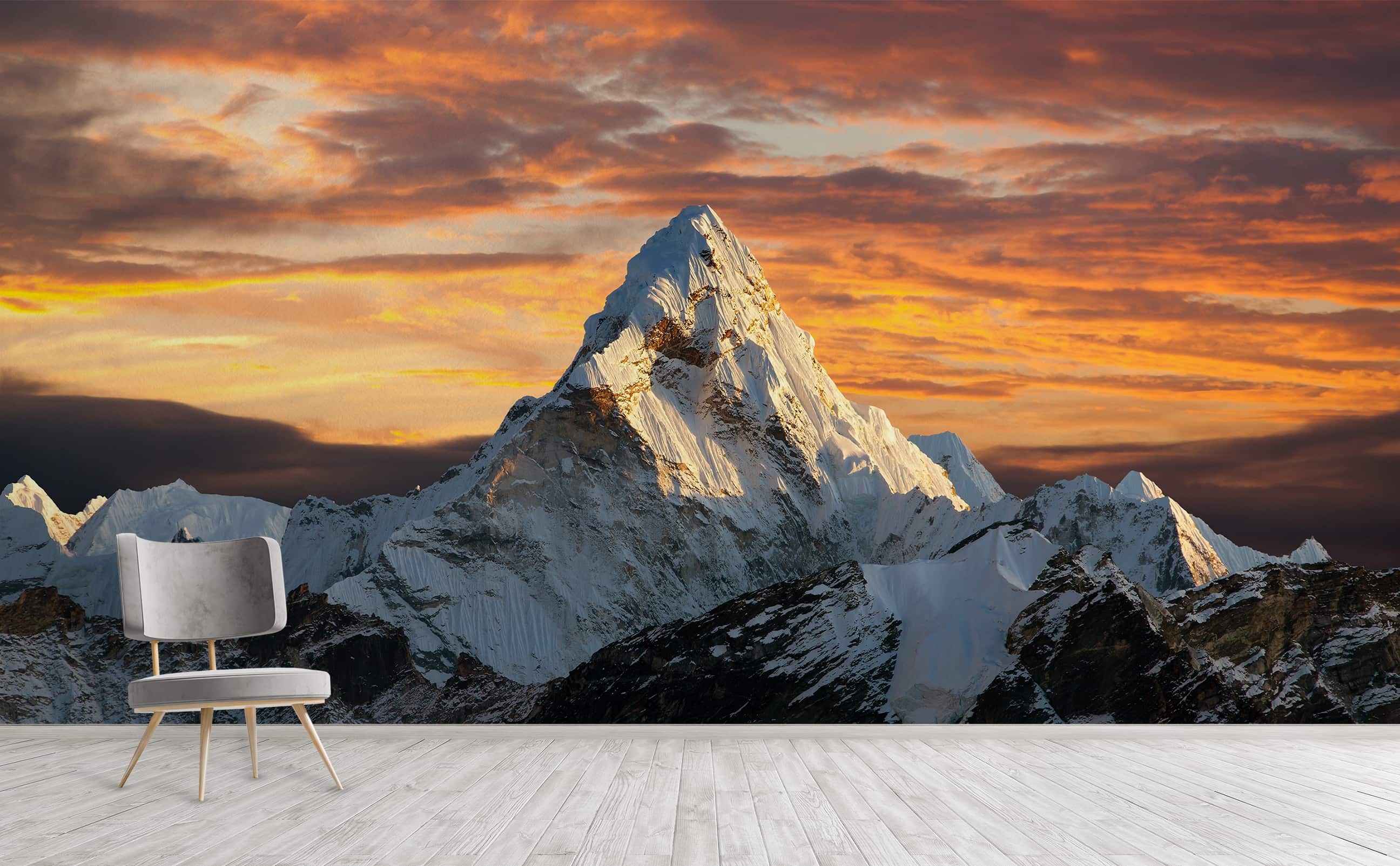 Himalayas Mount Everest panoramic sunset landscape Wall Mural