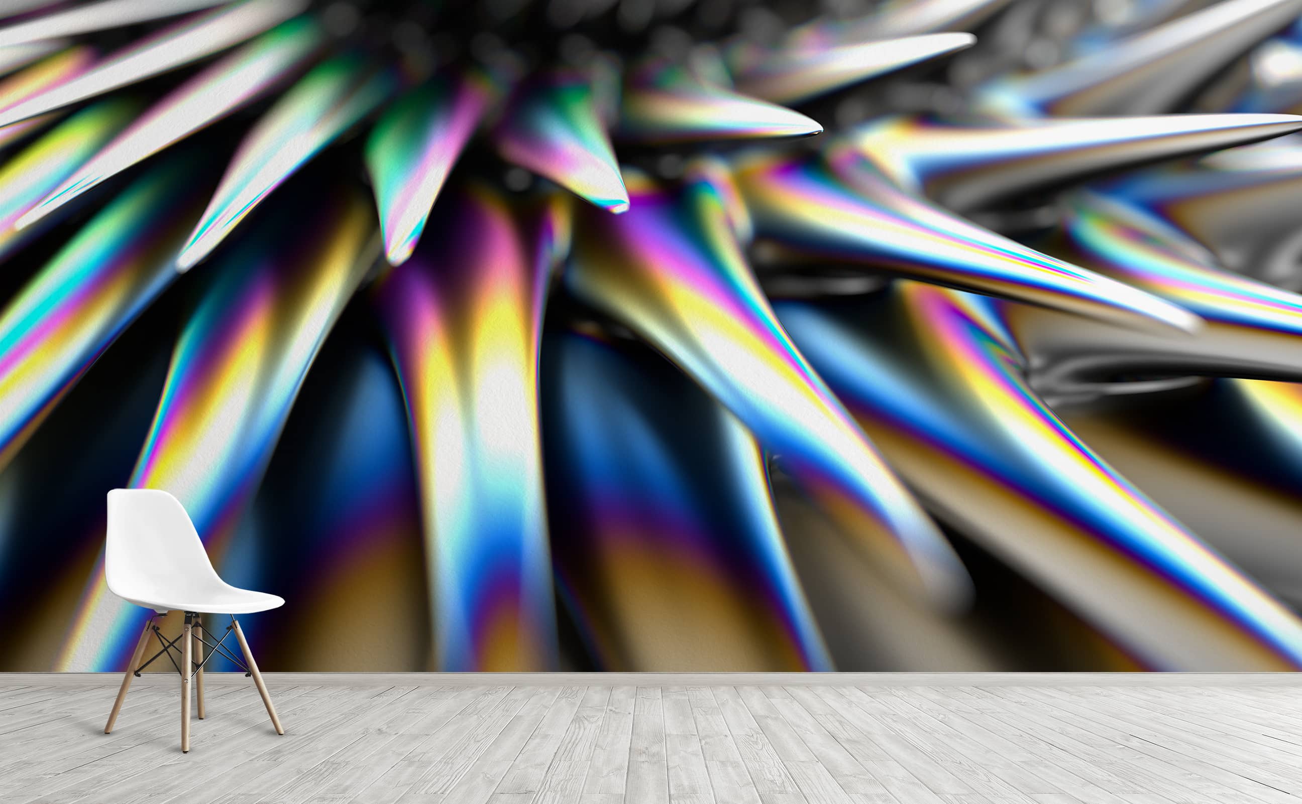 Titanium color abstract metal pattern Wall Mural