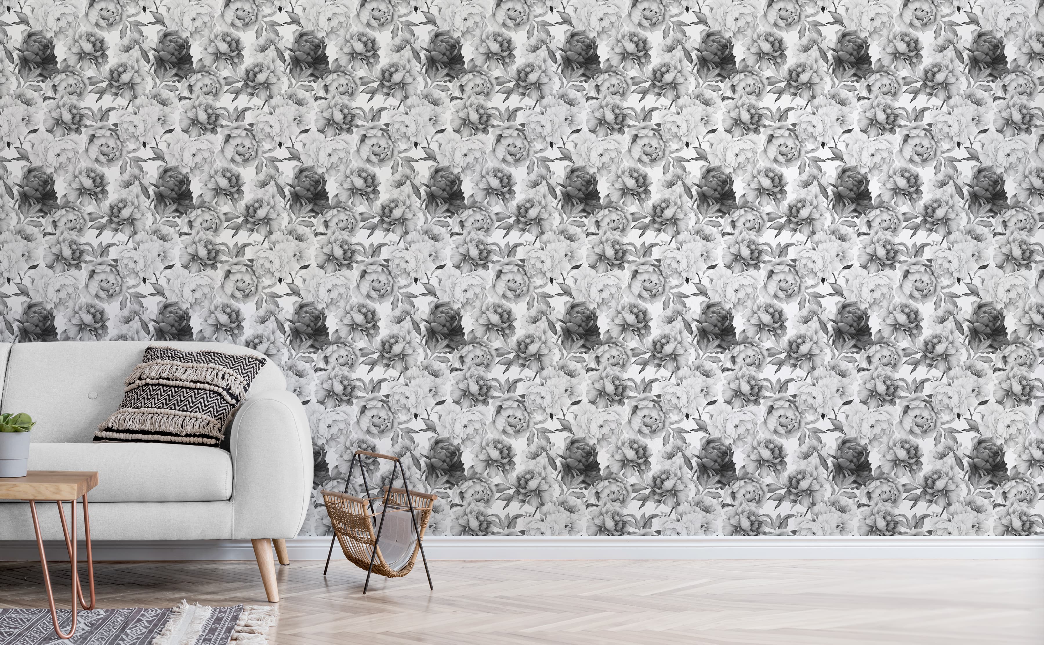 Peony floral wall mural | temporary & regular wallpaper | Livettes