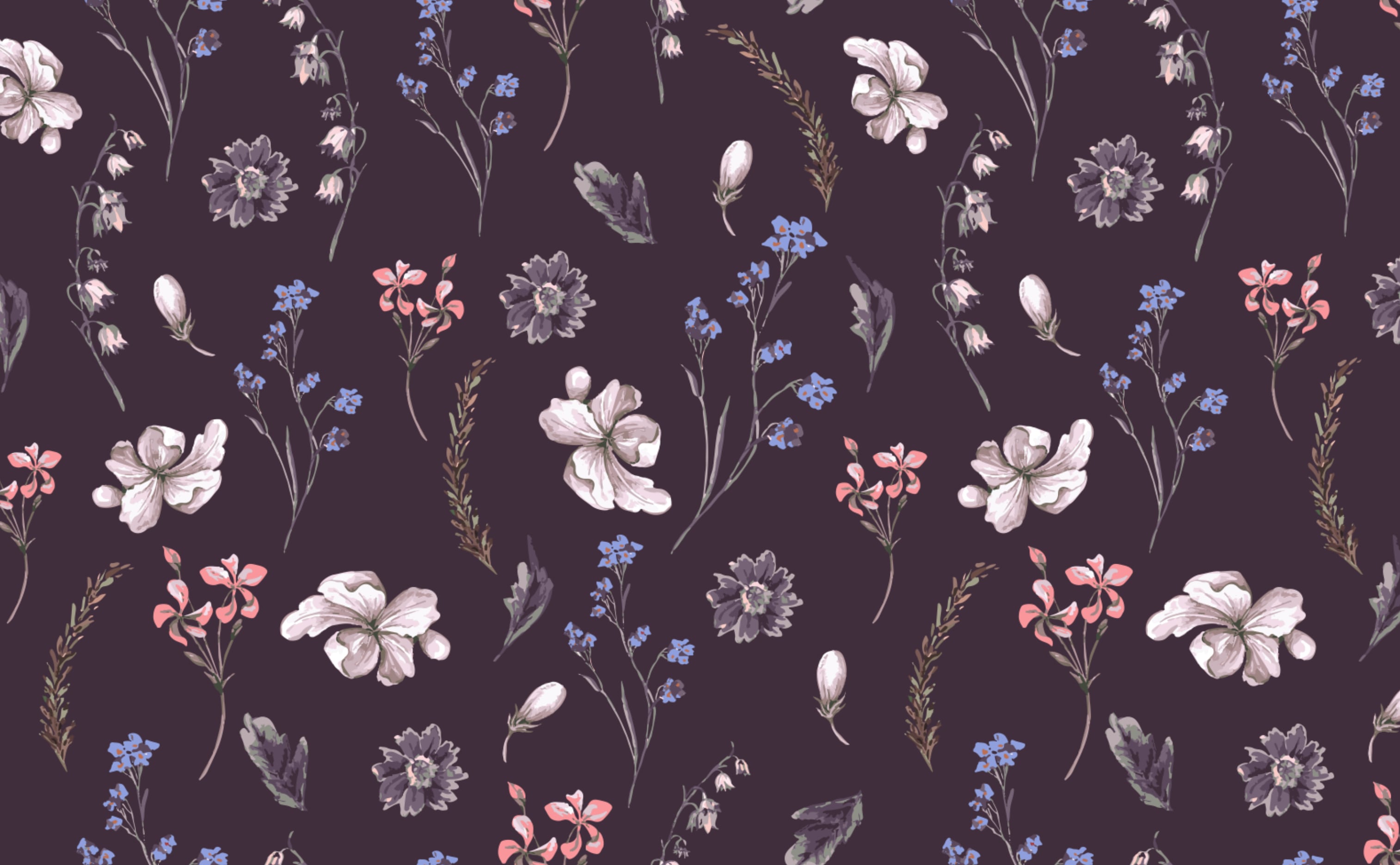Floral print wallpaper