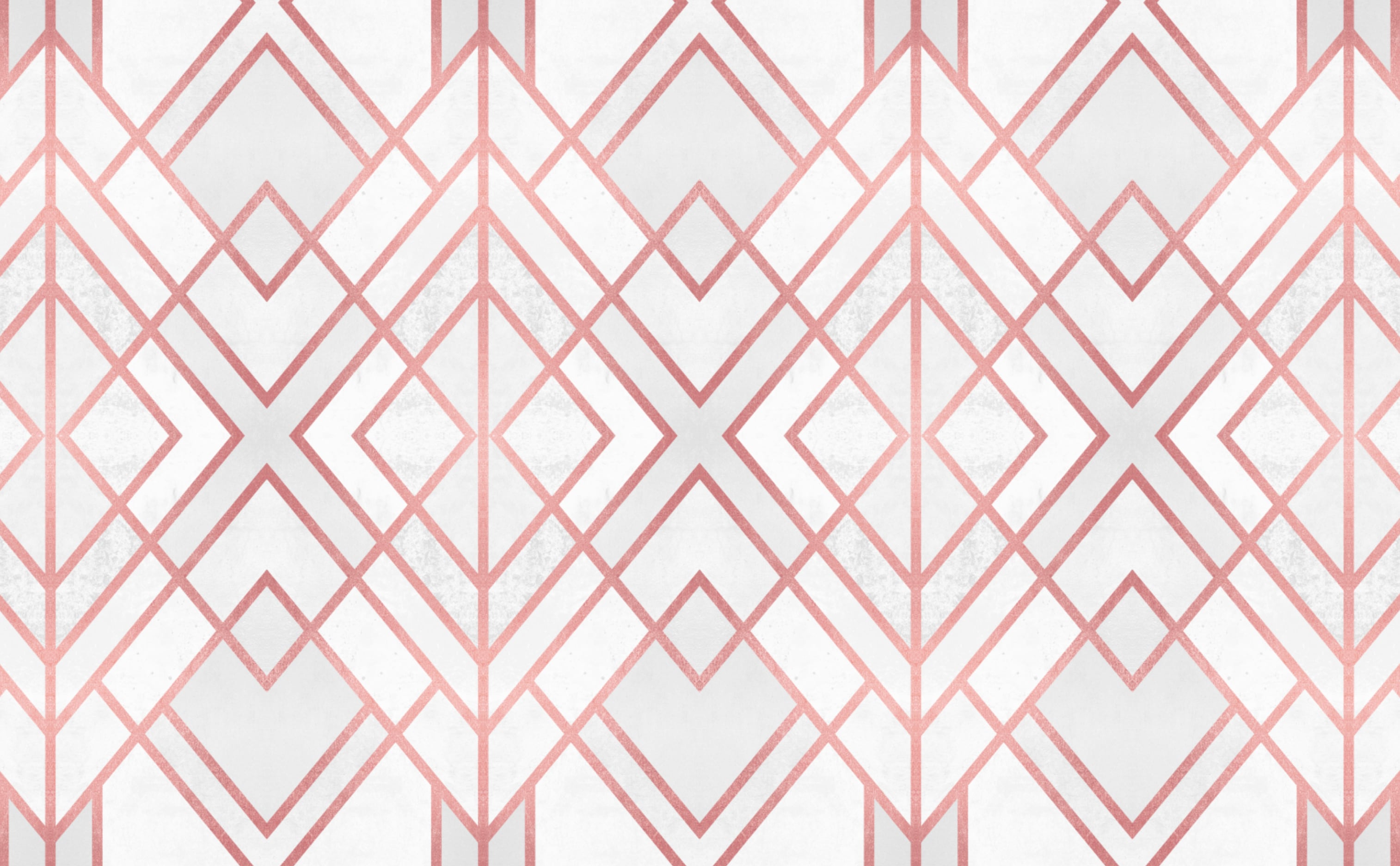 Art Deco Diamond Pattern Wallpaper for Walls | Rose Gold Geo