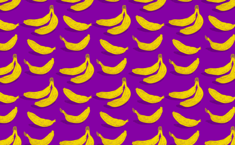 Banana on Purple Wallpaper for Walls