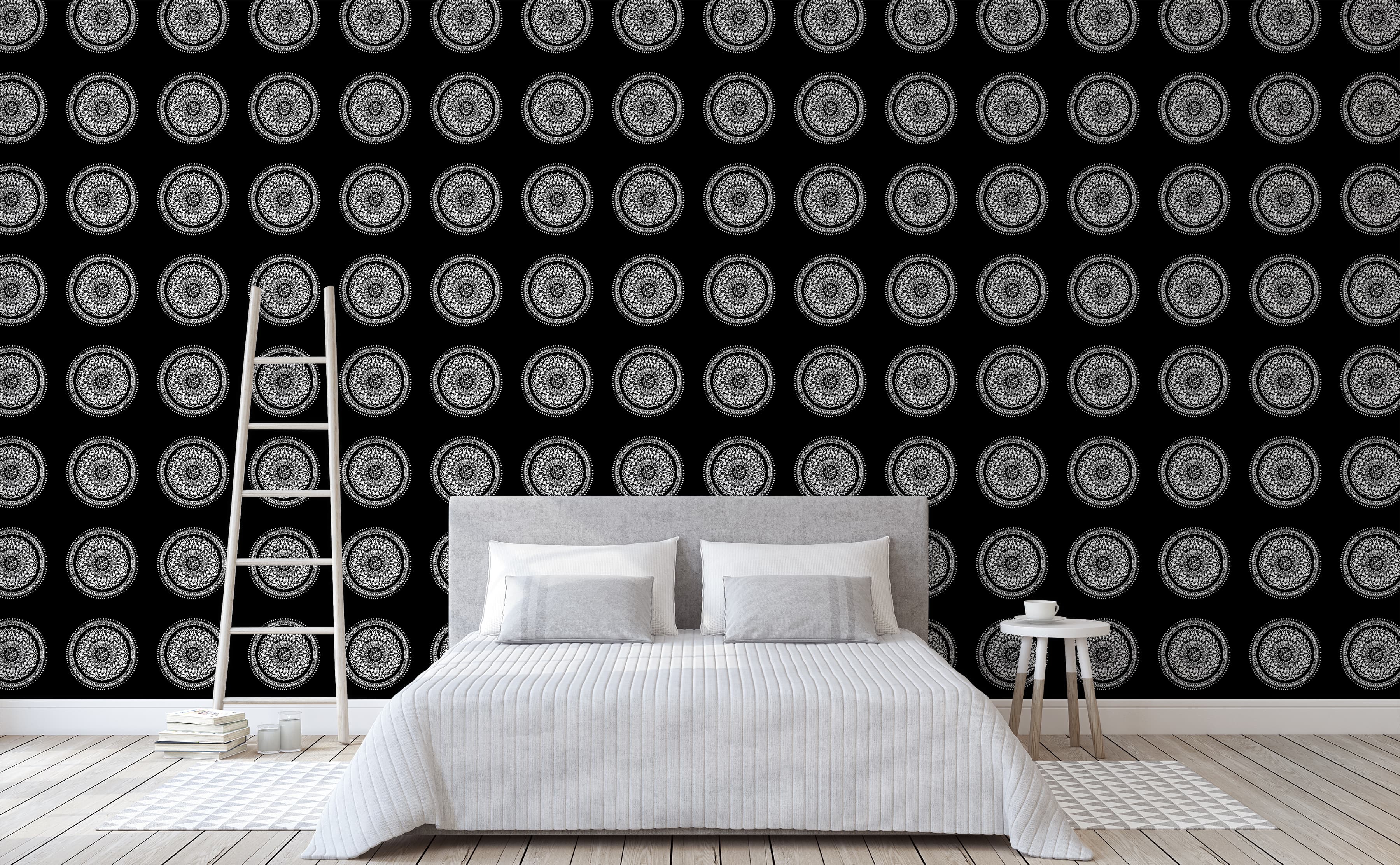mandala wallpaper black and white