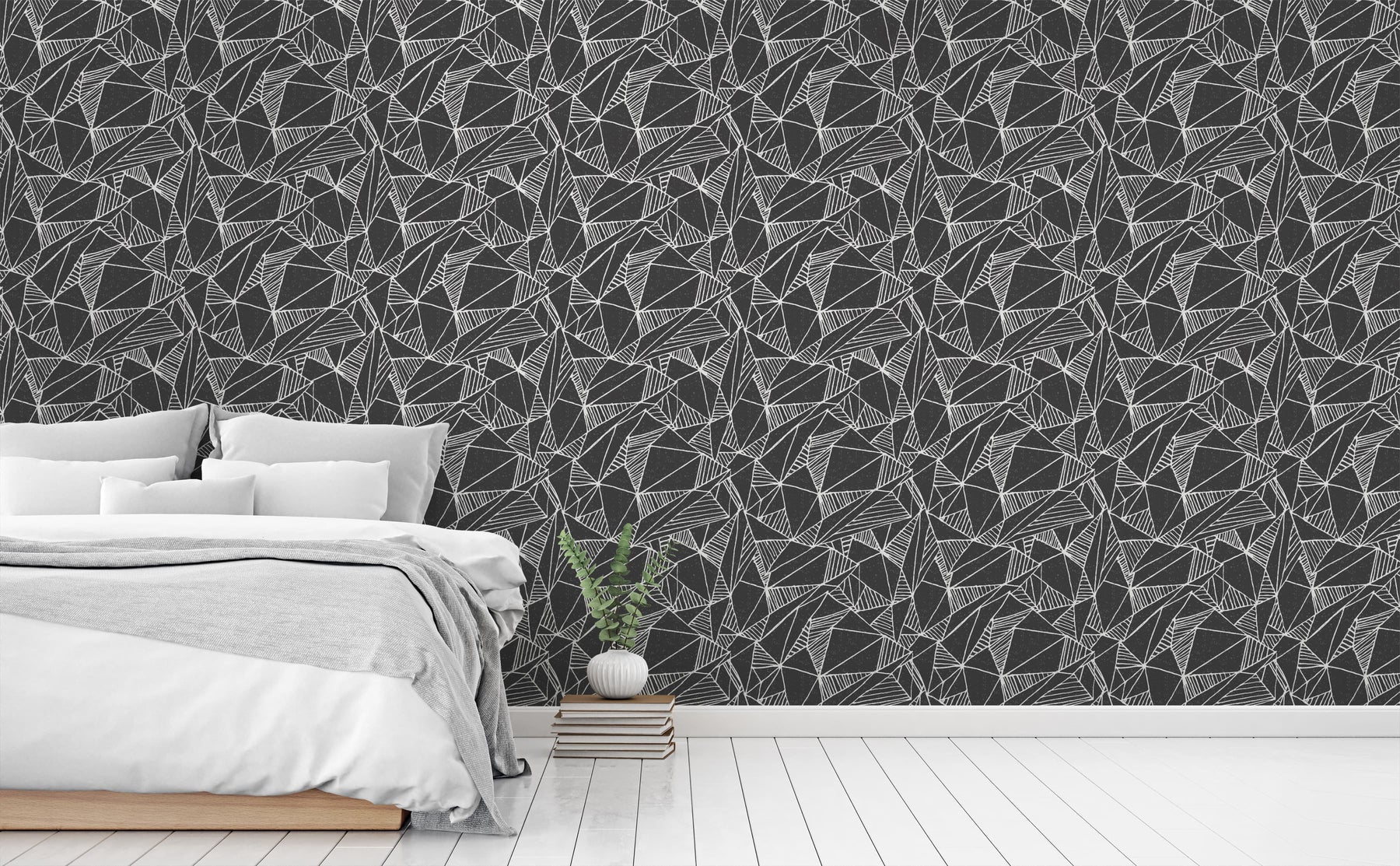 geometric wallpaper grey