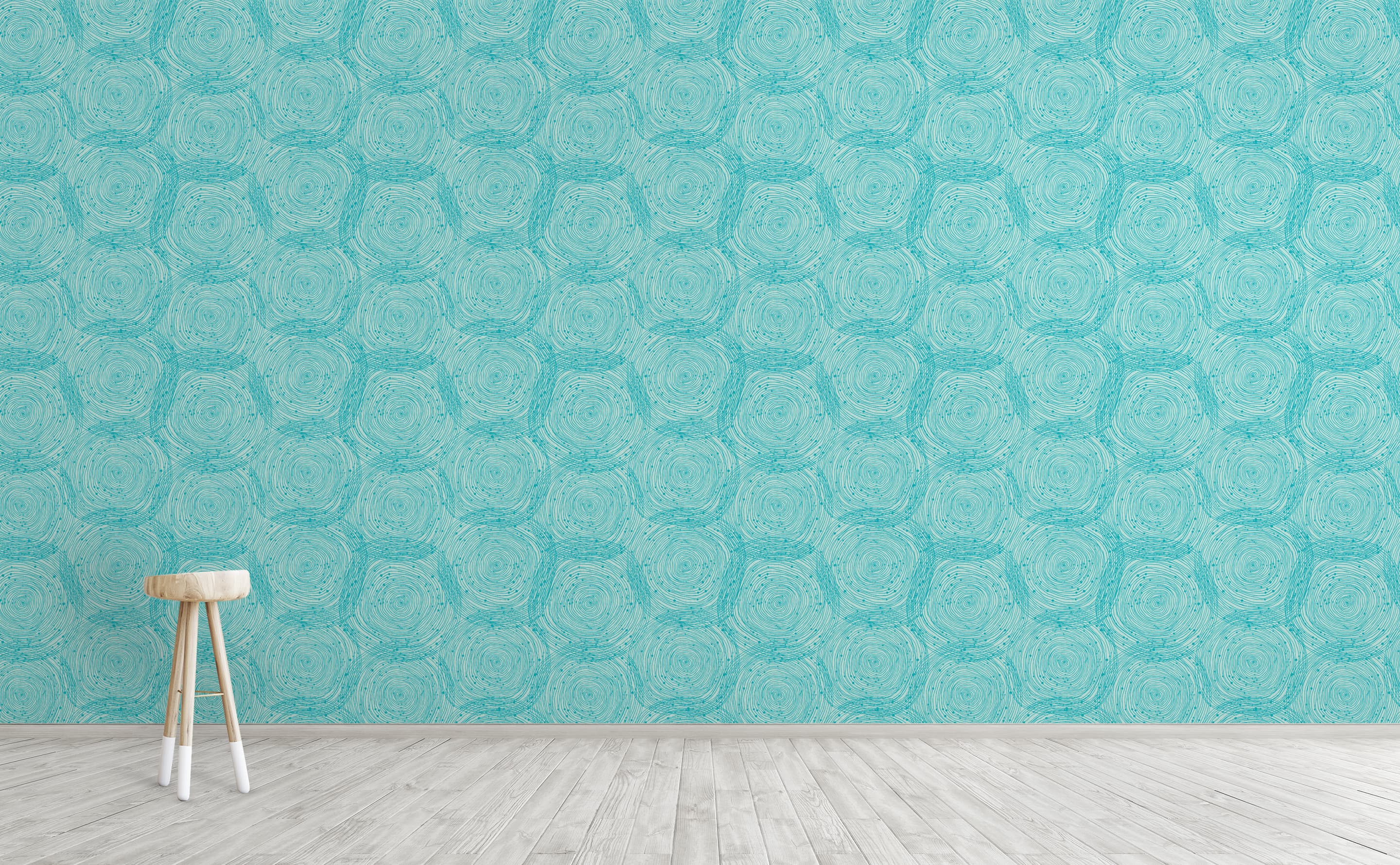 NUS3957  Turquoise Hepatica Petal String Peel and Stick Wallpaper  by  NuWallpaper