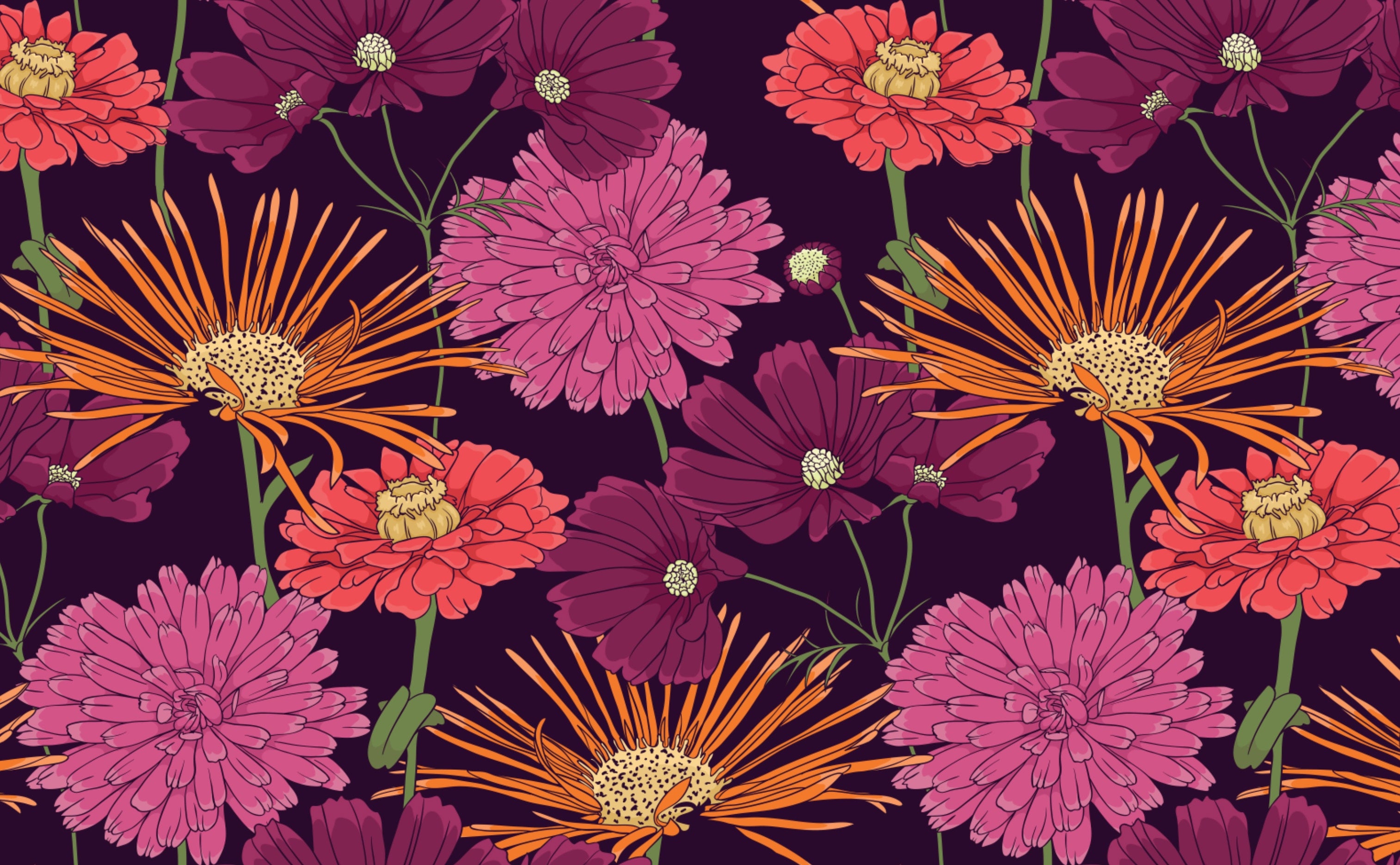 Download A Floral Background With Burgundy And White Flowers Wallpaper
