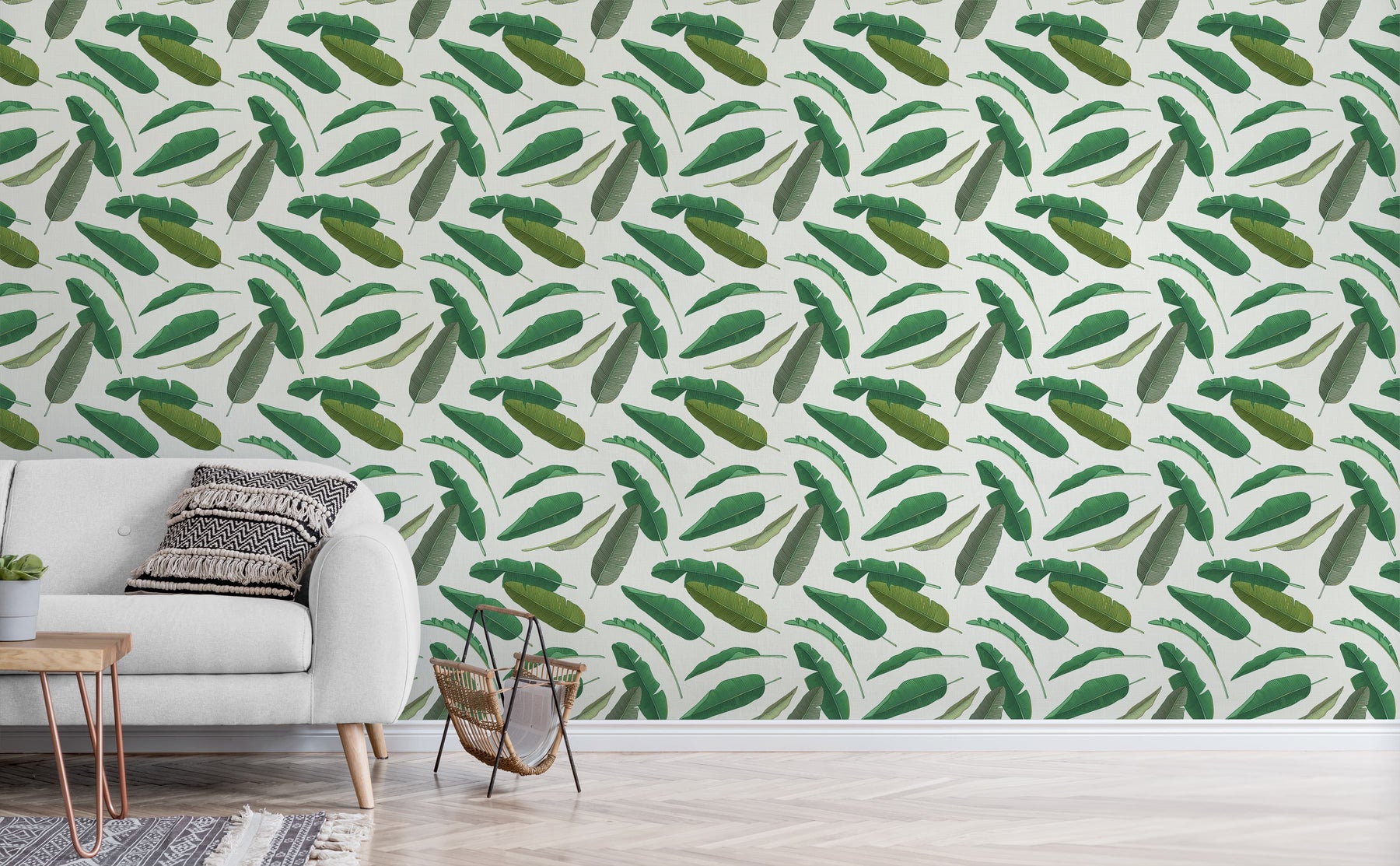 banana leaves wallpaper roll