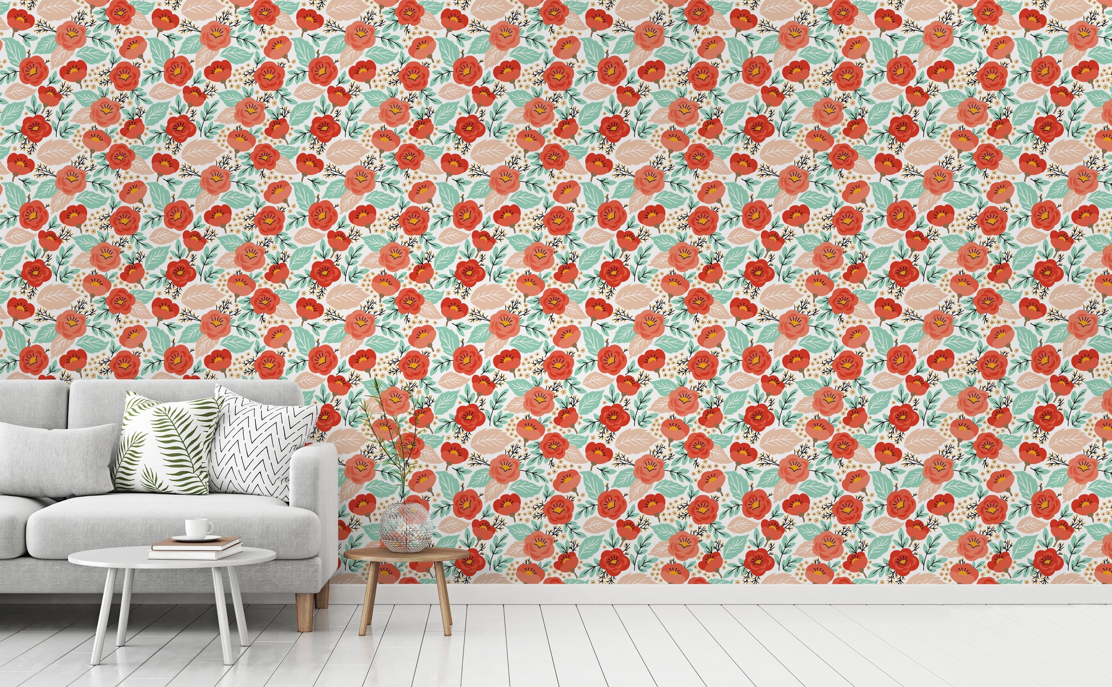 Modern Flowers Wallpaper for Walls