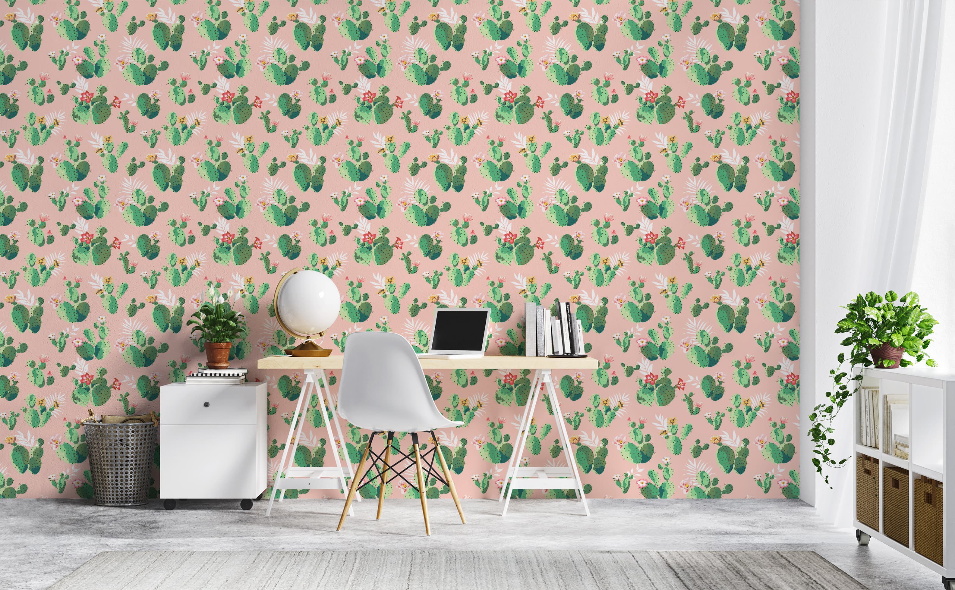 pink and green wallpaper