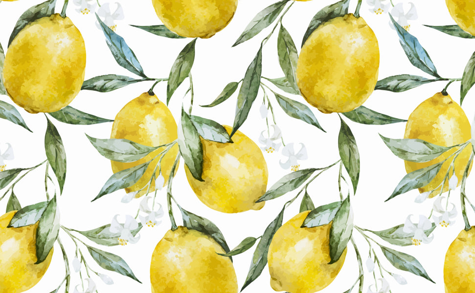 Lemons Wallpaper | Lemon Blue | Digital Decorator