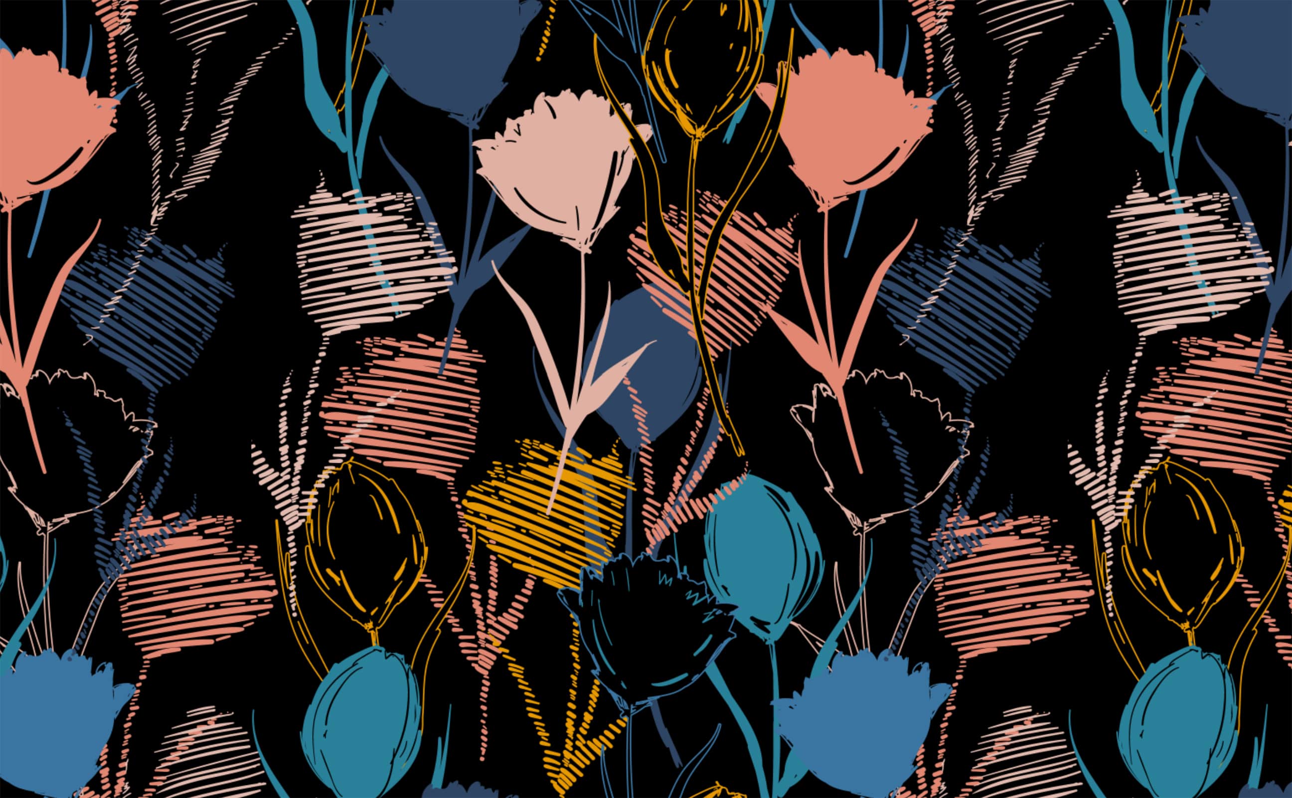 Abstract Flora Wallpaper Pattern by Walls Need Love®