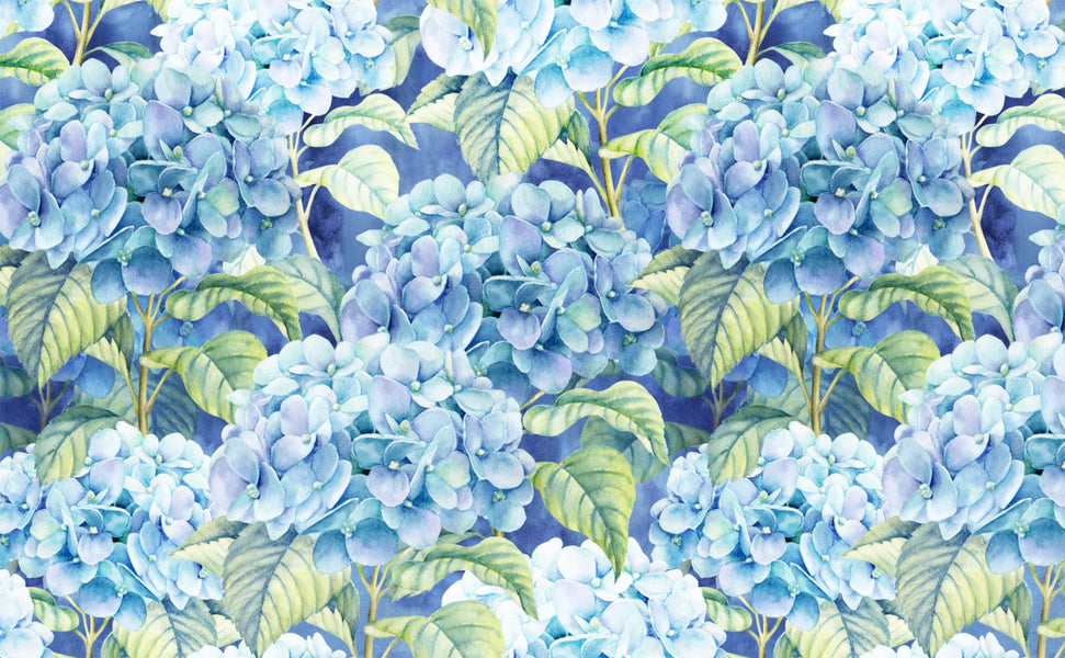 A-Street Prints Hybbe Hydrangea Garden Blue Wallpaper | DecoratorsBest