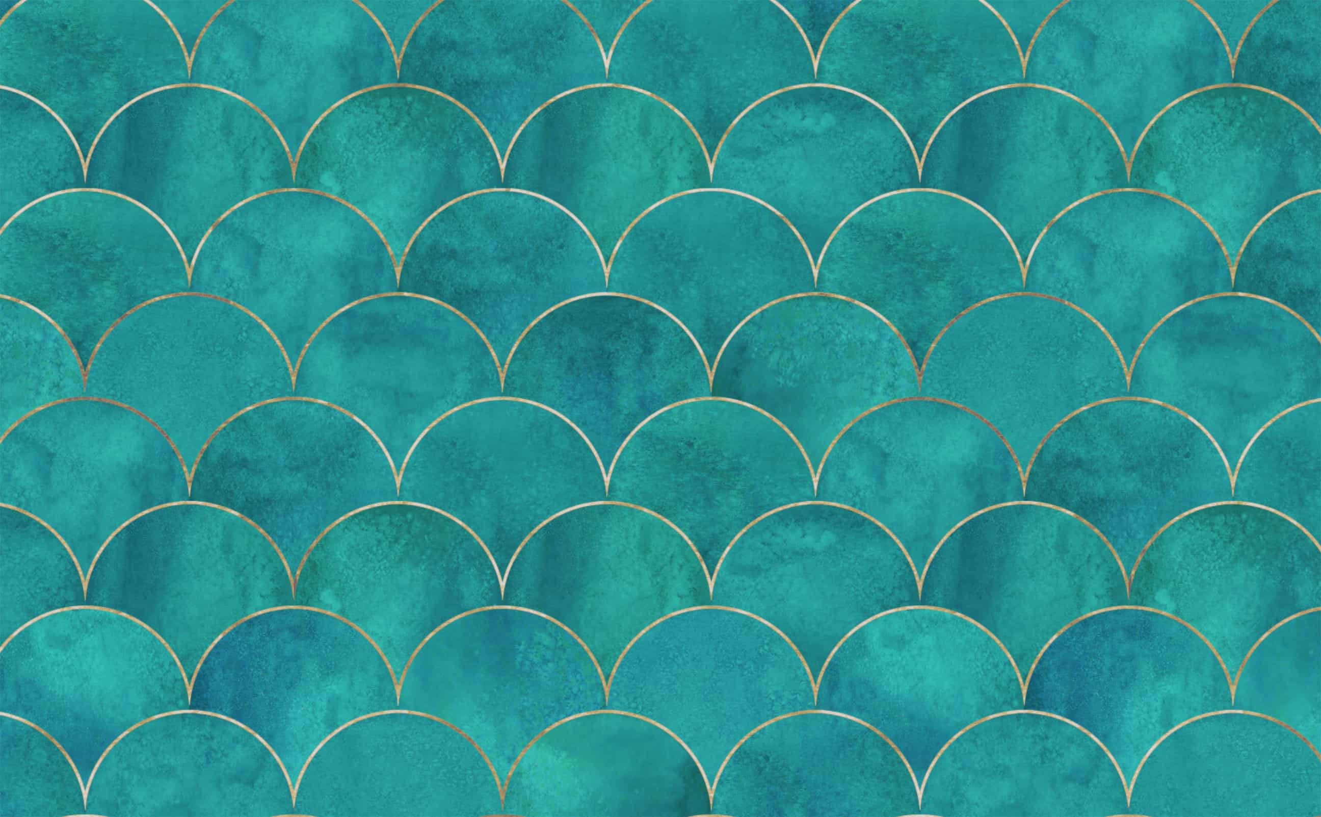 art deco fans pattern Bedroom Wallpaper - TenStickers