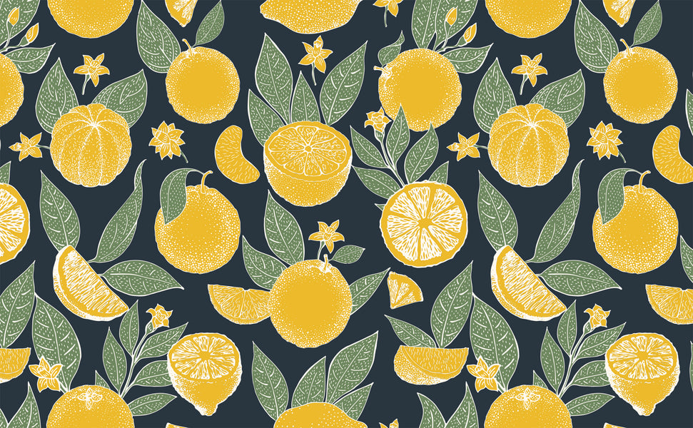 Schumacher Citrus Garden Panel Set Pool Wallpaper | DecoratorsBest