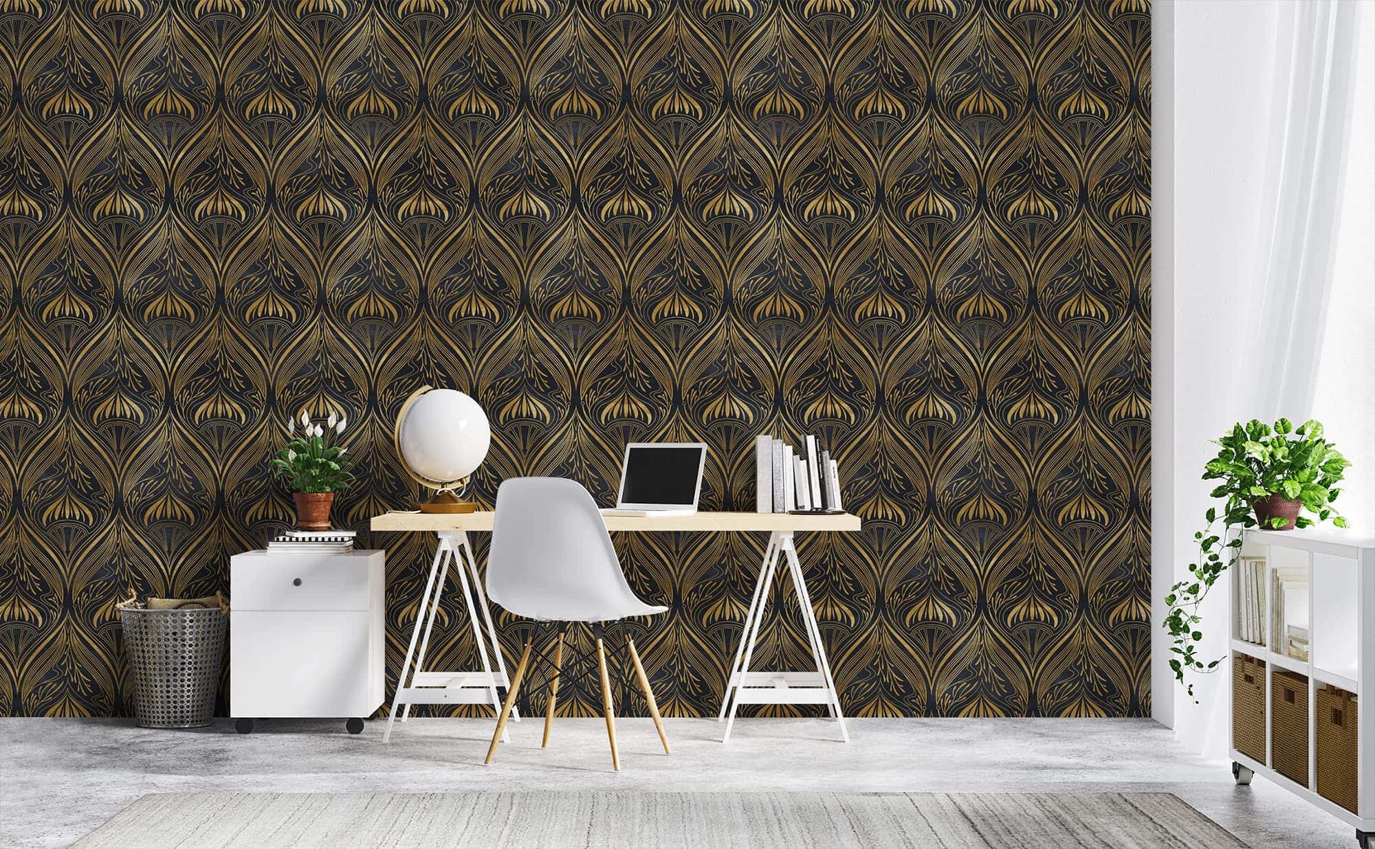 Gold Luxury Wallpaper Gold Strip Wall Design Peel N Stick Wall Mural, Self  Adhesive by Amazing Wallpaper 