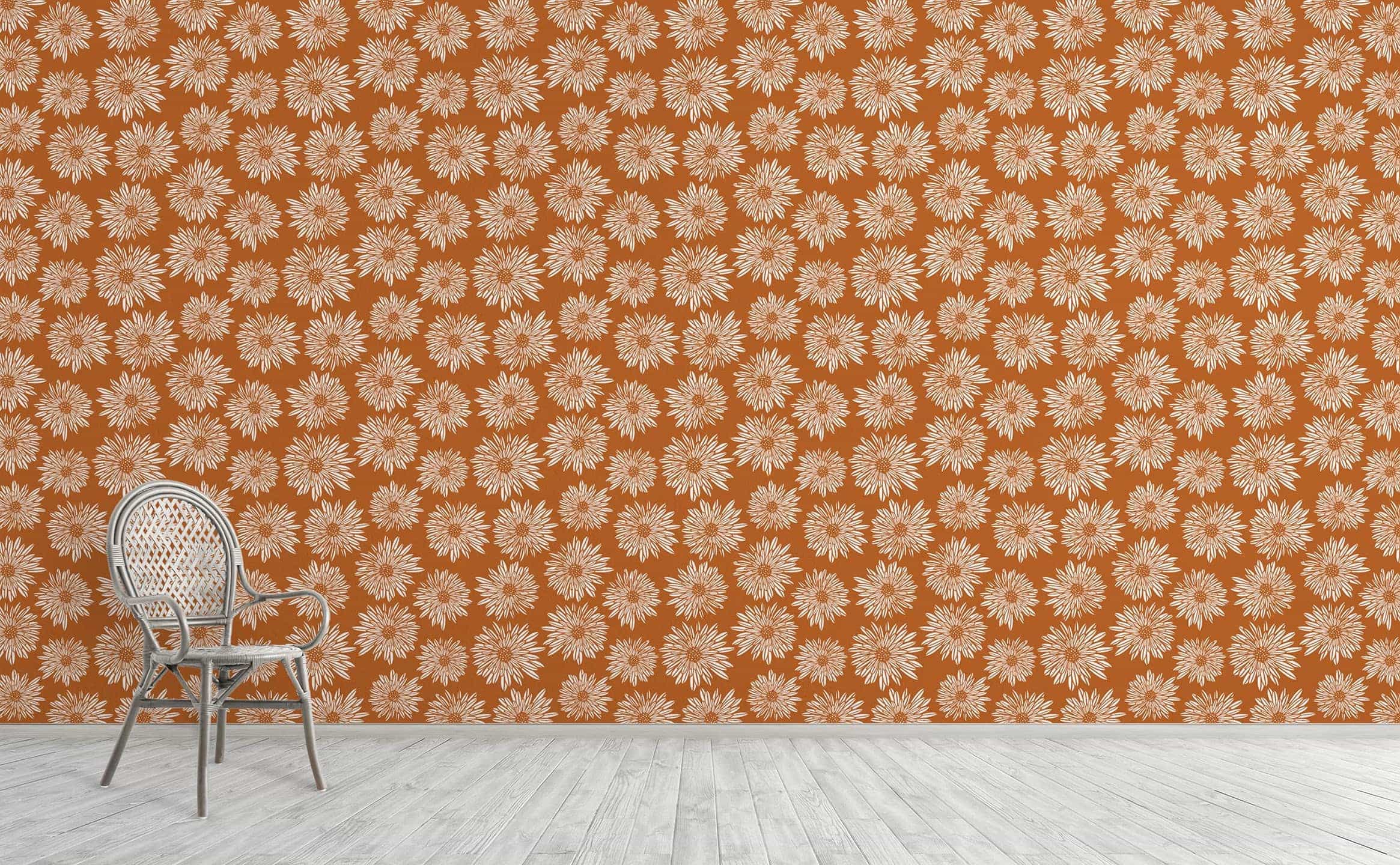 orange and white wallpaper for walls