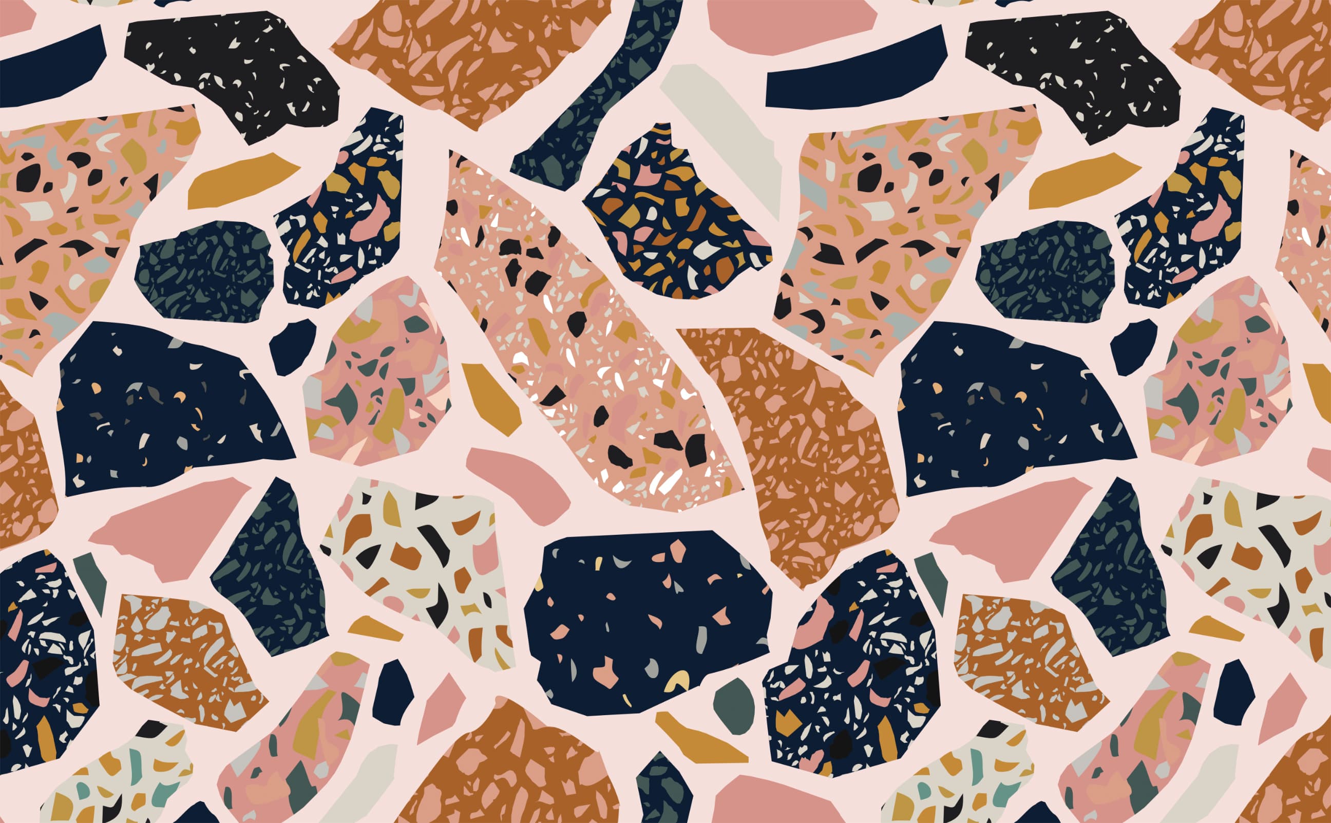 Blush terrazzo mosaic design seamless Pattern Wallpaper for Walls | Terrazzo Rose – WallsNeedLove