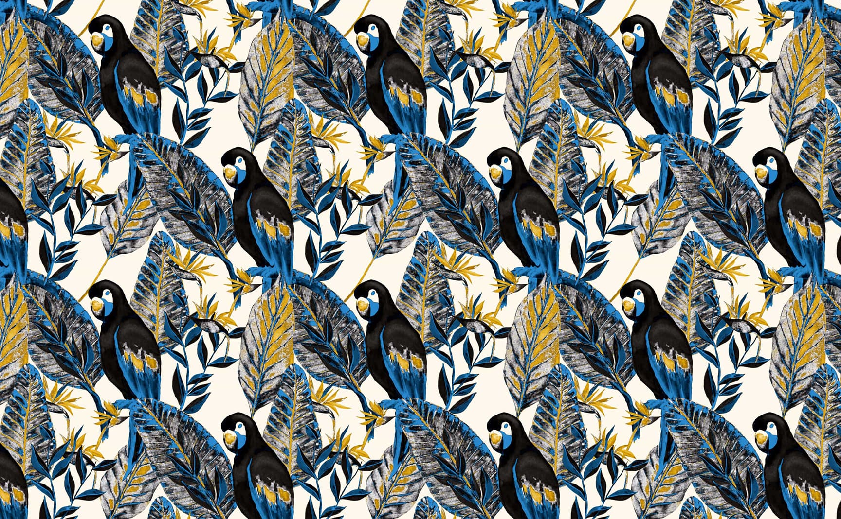 Macaw Botanica Wallpaper Pattern by Walls Need Love®