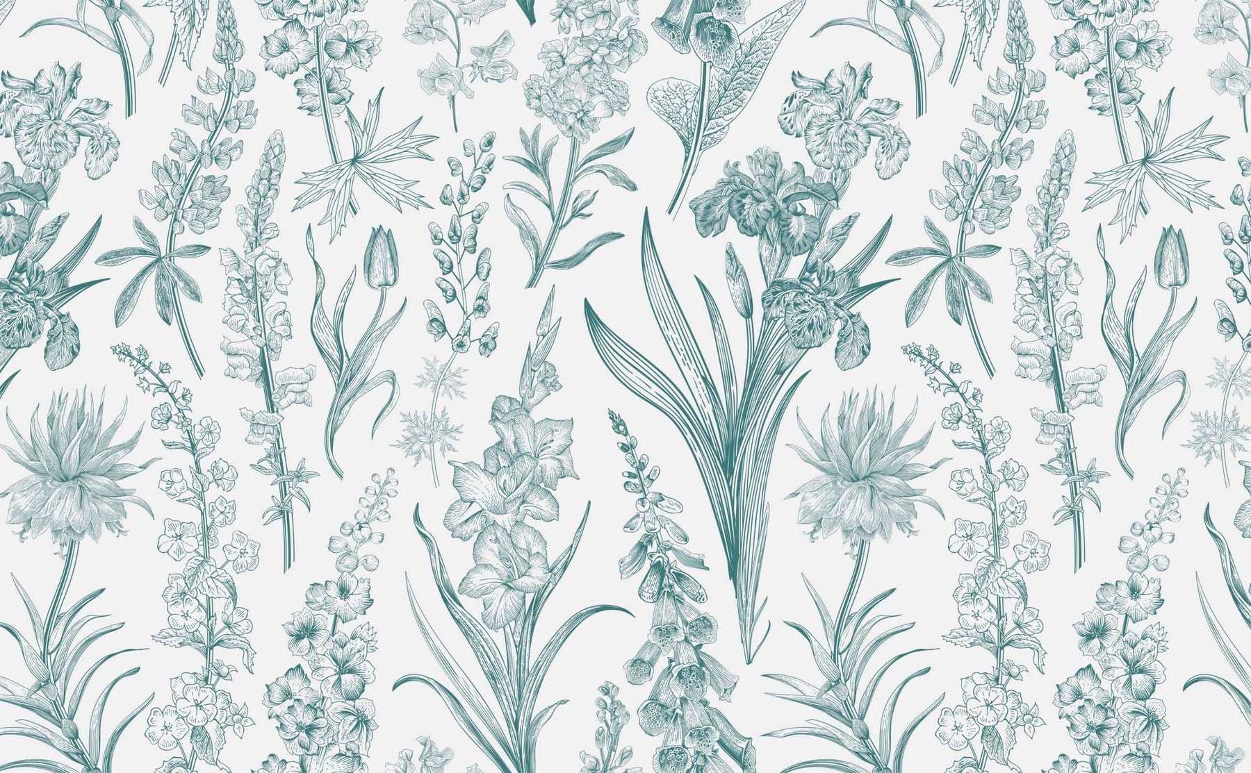 teal victorian wallpaper