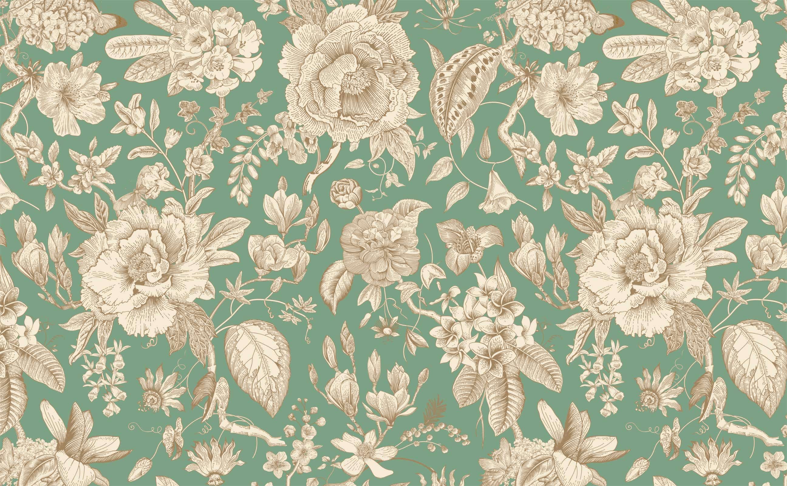Sage Green Floral Wallpaper Quality Design