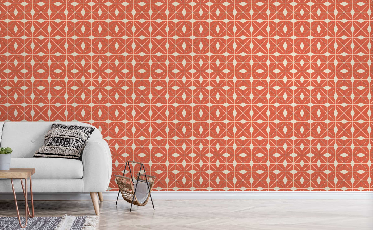 Modern retro Moroccan geometric Pattern Wallpaper for Walls | Tea in ...